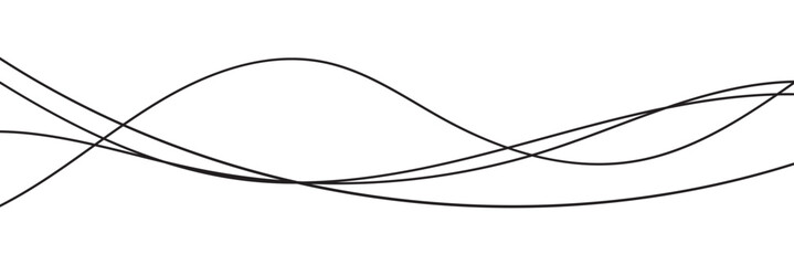 Thin line wavy background. Abstract black lines wave curve motion on white background vector. EPS 10.