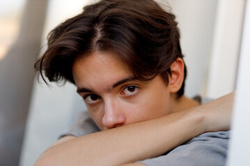 Portrait of contemplative young person