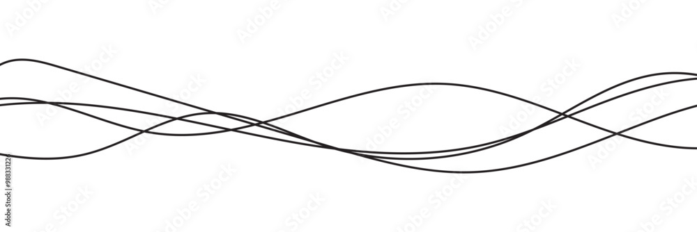 Wall mural line abstract wavy background. thin line wavy abstract vector background. curve wave seamless patter