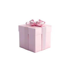 Obraz premium Pink Gift Box with Ribbon
