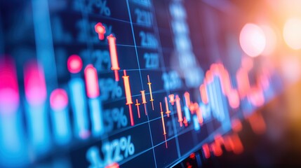 A close-up of a digital screen displaying a downward-trending line graph