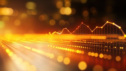 A close-up of a digital screen displaying a downward-trending line graph