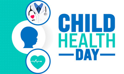 Child Health Day background or banner design template is observed every year in October. Holiday concept. Template for card, poster, placard, template. eps 10