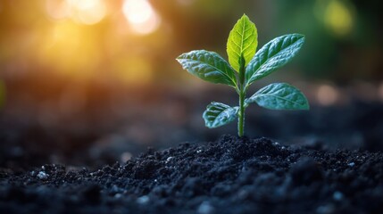 The sprout emerging from the soil symbolizes growth, new beginnings, and saving the world.