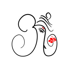 lord ganesha face with om