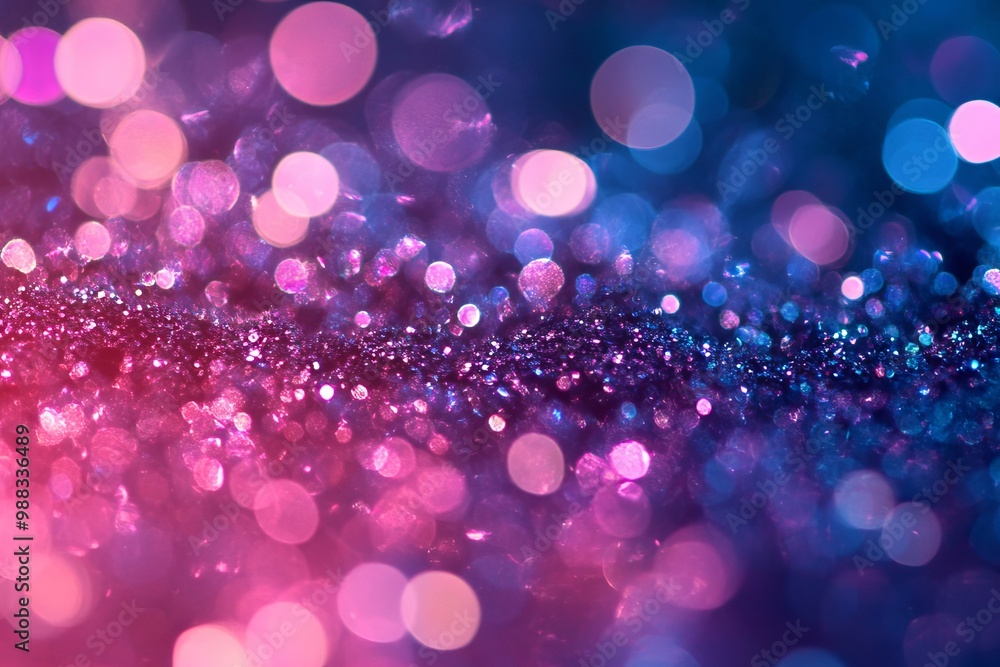 Poster glitter background with bokeh lights in the colors. generative ai.