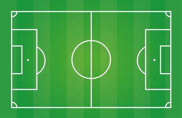 Soccer field in flat style. Football stadium background.