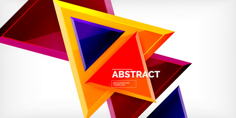 Abstract background - glossy triangles. Vector Illustration For Wallpaper, Banner, Background, Card, Book Illustration, landing page