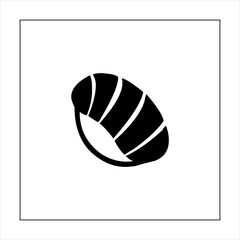Illustration vector graphic of sushi food icon, black and white