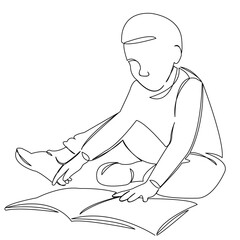 One continuous single drawing line art doodle education, happy, people, child, book, young, learning, study. Isolated flat illustration hand draw contour on a white background
