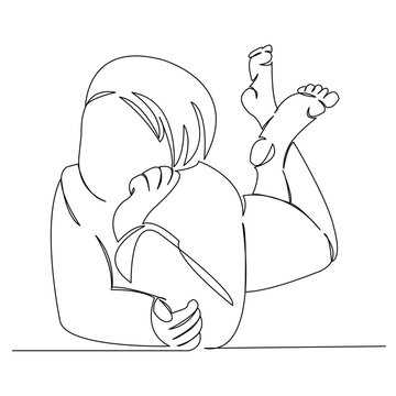 recommend clip art: One continuous single drawing line art doodle girl, young, white, woman, stomach . Isolated flat illustration hand draw contour on a white background
                    