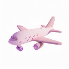 airplane in 3D style on a white background
