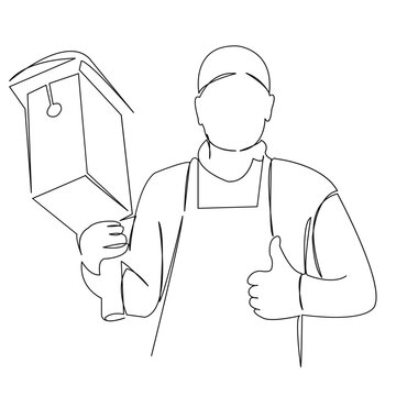 recommend clip art: One continuous single drawing line art doodle birdhouse, craft, male, diy, wood, wooden, childhood, father, happiness, carpenter. Isolated flat illustration hand draw contour on a white background
                    