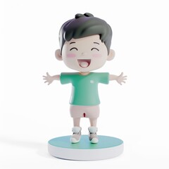 Boy in 3D style on a white background
