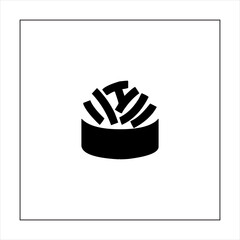Illustration vector graphic of sushi food icon, black and white