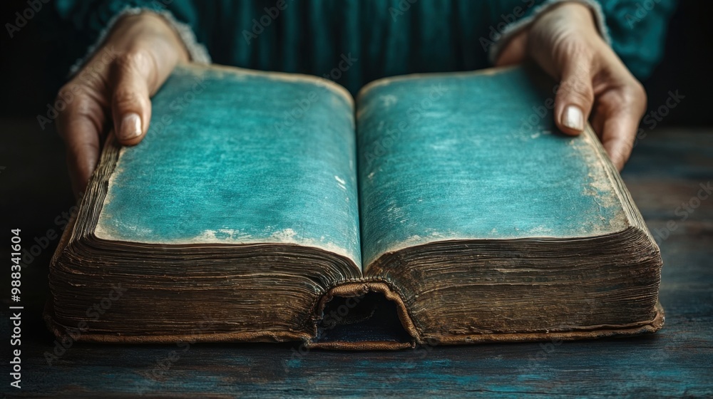 Poster image of a notebook with a pen open on both sides to represent recording and memorizing. it is a vin