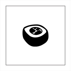 Illustration vector graphic of sushi food icon, black and white