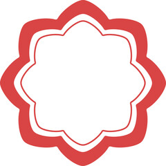 和風の花形の枠　赤