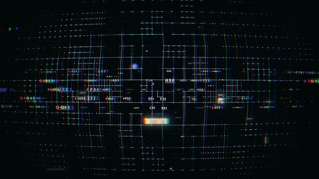 Chip Electronic Data Circuit Simulation Noise Glitch Monitor. Visual Effect