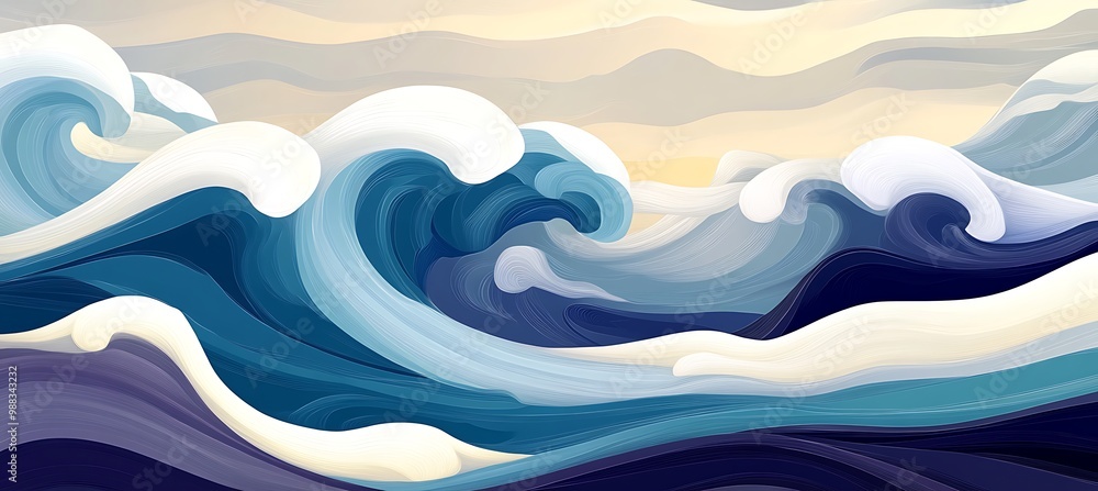 Poster a dynamic, abstract wind pattern with a large area for text