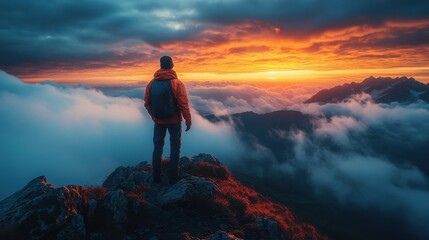 The image of a person at the beginning of a hiking trail, ready to explore, represents travel, new beginnings, and finding a new path in life.