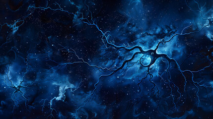 Nerves on a blue background for background