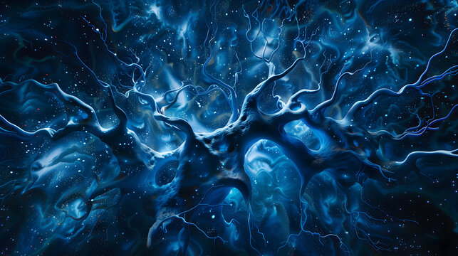 Nerves on a blue background for background