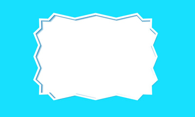 Modern Blue Frame with White Center. Abstract Jagged Border on Blue Background. Minimalist White edge lines border. Vibrant Blue Background with Zigzag Frame. Clean and Simple banner Design Template
