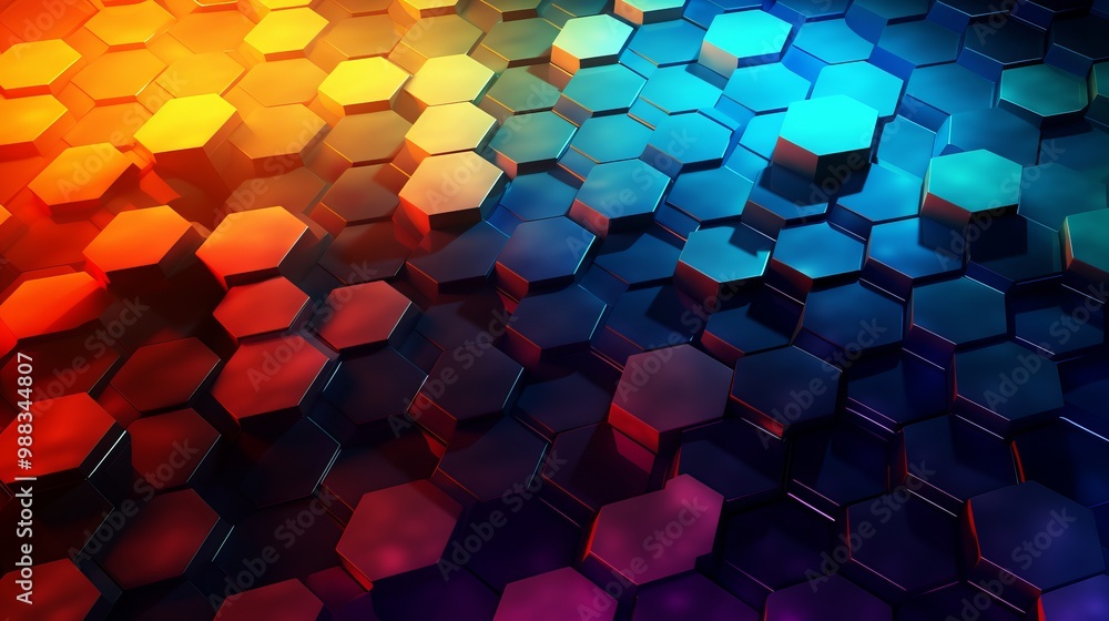 Aufkleber modern digital hexagon abstract wallpaper with geometric pattern and futuristic design elements for 