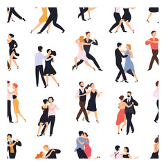 Couples dancing pattern illustration, cartoon icon transparent background
