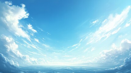 Serene wallpaper depicting a cerulean sky with wisps of clouds, evoking the beauty of a summer day and the vast expanse of nature.