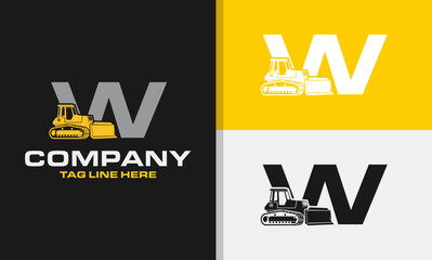 The Bulldozer Letter W Logo Design
