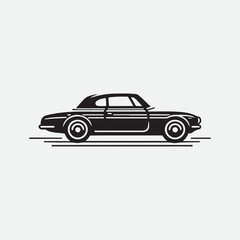 Obraz premium Classic retro car illustration logo vector. Classic muscle car vector labels, emblems and badges set. Retro vehicle, old automotive transportation logo illustration