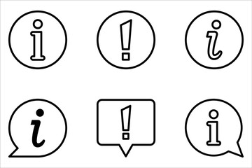 Information icon set. Info and Faq icon symbol illustration on white background
