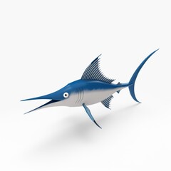 sailfish in 3D style on a white background