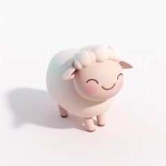sheep in 3D style on a white background