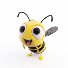 Obraz premium wasp in 3D style on a white background