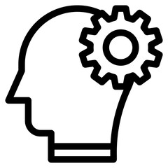 Vector Icon thinking, mind, thought, user, human brain