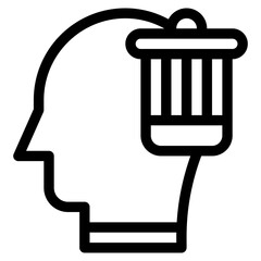 Vector Icon delete, mind, thought, user, human brain