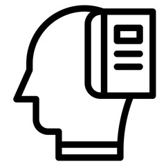 Vector Icon read, mind, thought, user, human brain