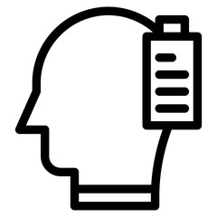 Vector Icon exhausted, mind, thought, user, human brain
