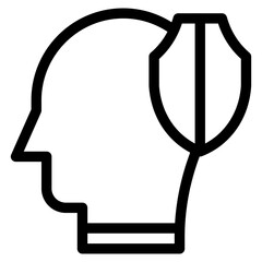 Vector Icon safety, mind, thought, user, human brain
