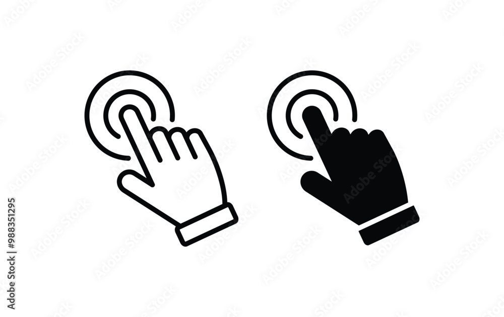Poster hand cursor click icon vector