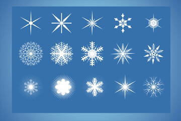 Snowflake Elements for Winter designs