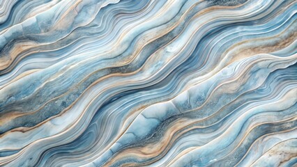 Obraz premium Marble texture undulates across soft blue and gray background under subtle ambient light