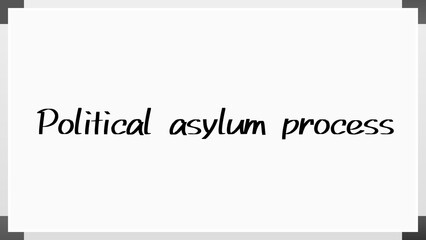 Political asylum process のホワイトボード風イラスト