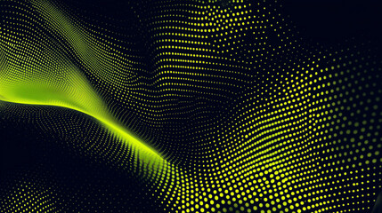 Abstract green halftone banner on black background. sports. Illustrations
