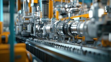 An Industrial machinery in modern factories, advanced equipment, automation and precision engineering, the efficiency of modern production technology.