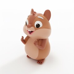 Fototapeta premium chipmunk in 3D style on a white background 