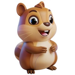 Fototapeta premium chipmunk in 3D style on a white background 
